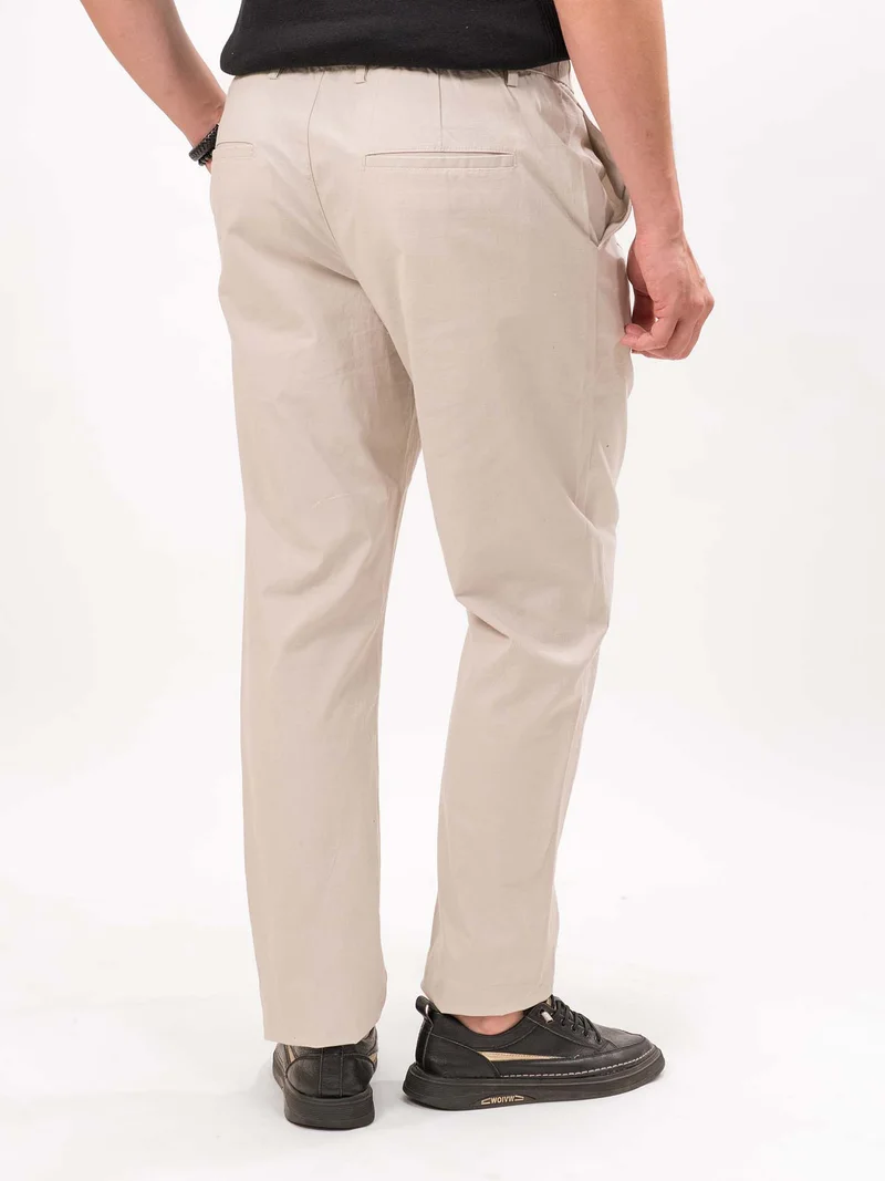 Maniac  Maniac Mens Cut and Sew Solid Light Grey Cotton Trackpant for Men | Best Price UAE